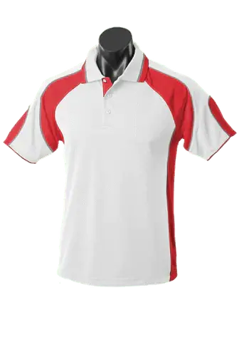Aussie Pacific Men's Murray Polo Shirt 1300 Casual Wear Aussie Pacific White/Red/Ashe S